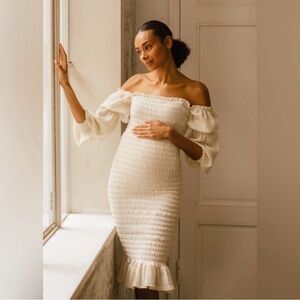 Nothing Fits But Ichika Dress Cream maternity